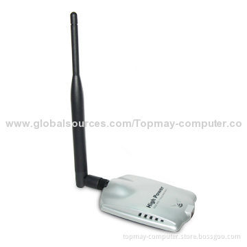 54Mbps Wireless LAN Adapter with 500mW Power and RT2070 Chipset, Sized 90 x 60 x 22mm